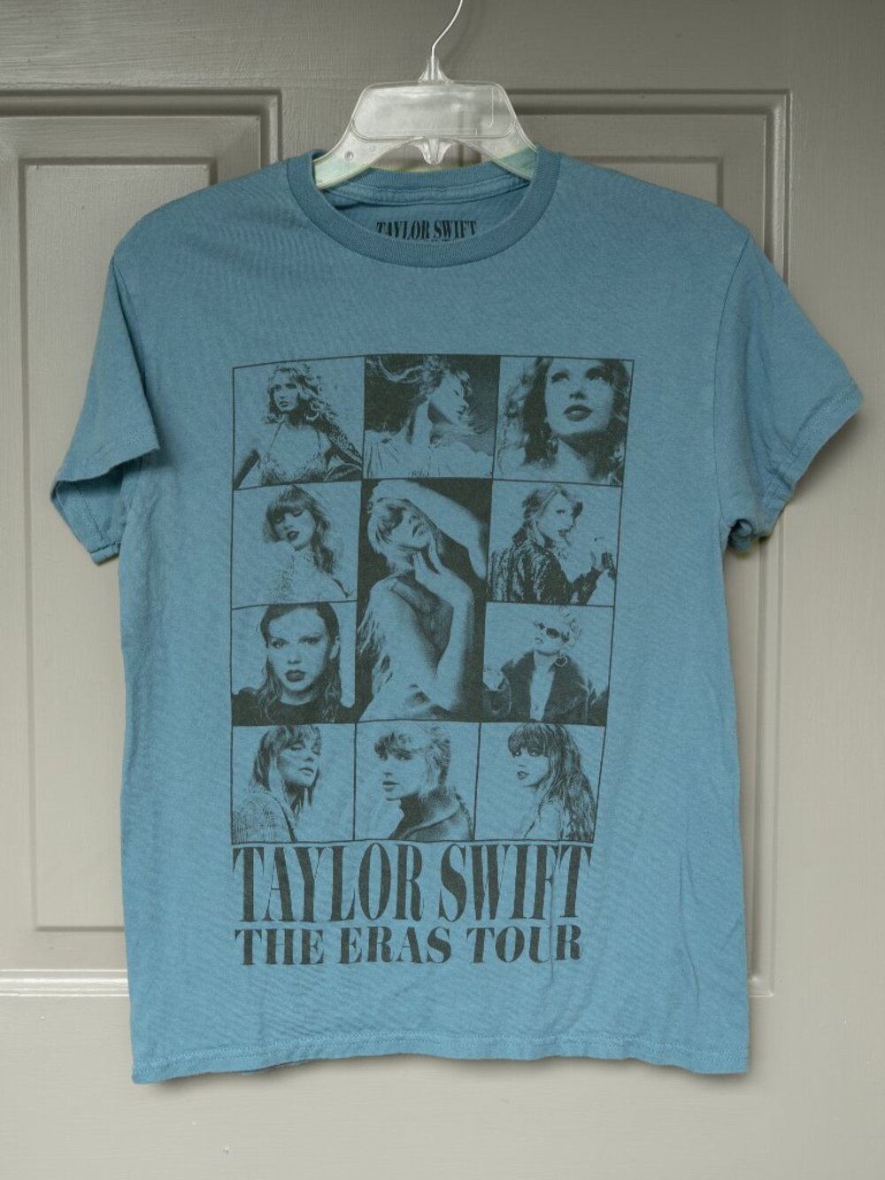Taylor Swift Eras Tour Tee Shirt 2023 - 2024 Blue Collage International Dates